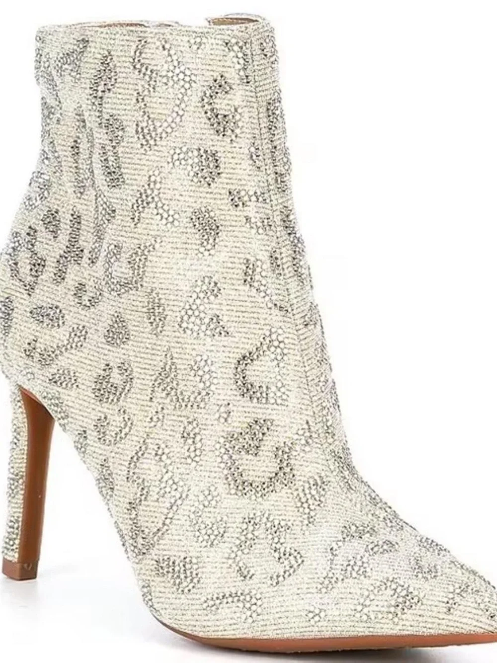 Gianni Bini Silver/Gold Sparkle Pointed Toe Ankle Boots